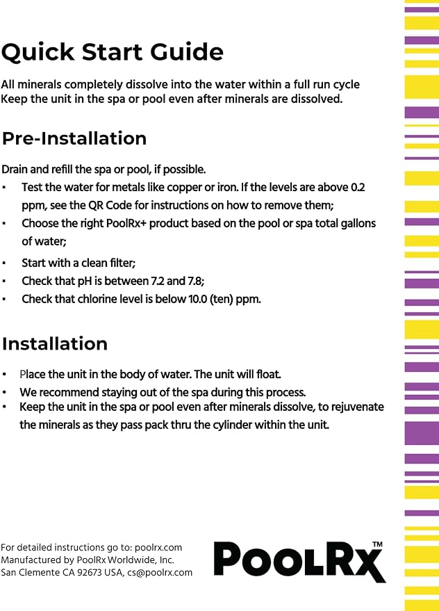 PoolRx+ Mineral Algaecide Unit, up to 6-Month Algae Control, for 100-400 gallons, Yellow & White, New Formula with Silver.