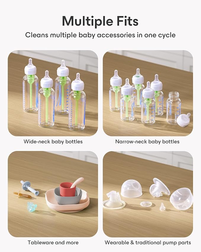 Baby Bottle Washer Pro, Sterilizer & Dryer — Wash 6 Bottles at Once, All-in-One Washer Machine for Bottles, Pump Parts & Baby Essentials – Replaces Hand Washing, Time-Saving for Busy Parents