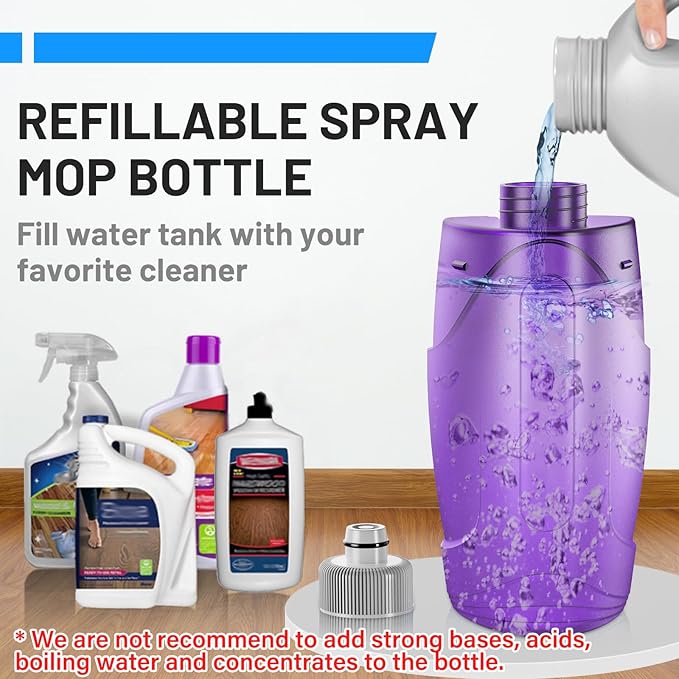 Spray Mop for Hardwood Floor Cleaning with 2 Disposable Refills & 5 Reusable Microfiber Pads