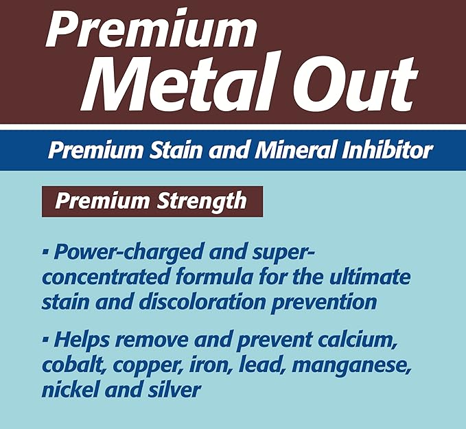 Pool Mate 1-Quart 12-Pack Premium Metal Out Stain and Mineral Inhibitor, Pool Metal Remover, Stain Remover, Made in USA