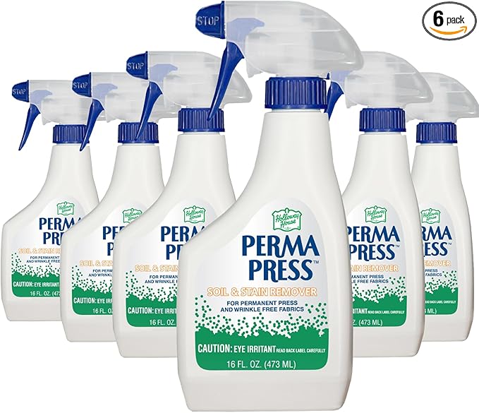 Holloway House Perma Press Soil & Stain Remover 16oz, 6Pk | Formulated for Heavy-Duty Cleaning Action to Remove Tough Stains From Uniforms, Linens & Clothes | Cleans, Penetrates & Lifts Away Stains