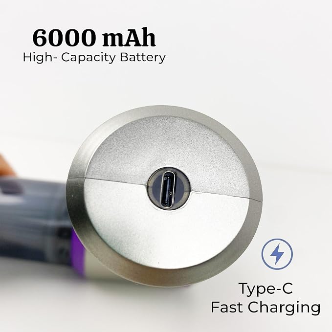 OMEO Vacuum & Air Duster 80,000RPM Super Power Mini Car Vacuum Cleaner 4-in-1 | Air Blower Gun & Air Duster & Pump | Handheld Electric Dust Blower for Home & Office – Cordless (Purple)