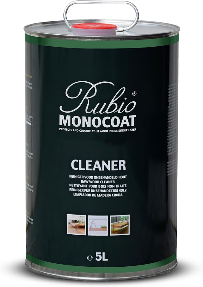 Rubio Monocoat Raw Wood Cleaner, 5,000 ft² | Preparatory Cleaning for Wood Surfaces | Removes Dust After Sanding & Vacuuming | Use Before Finishing with Oil Plus 2C | 5 Liters