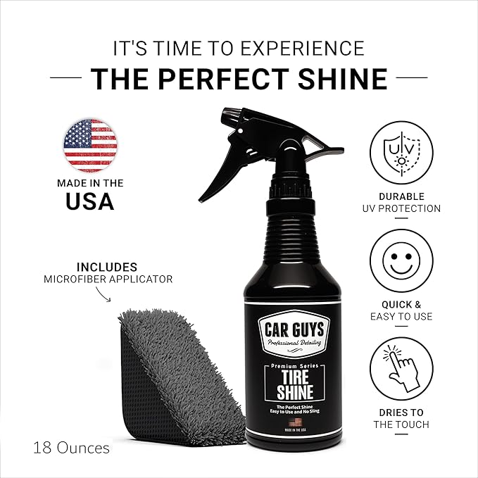CAR GUYS Car Detailing Kit | Plastic Restorer 8 Oz & Tire Shine 18 Oz