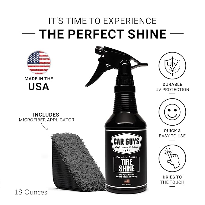 CAR GUYS Car Detailing Kit | Liquid Wax 8 Oz & Tire Shine 18 Oz