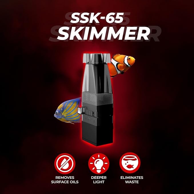 Aquatop Aquarium Surface Skimmer – 65 GPH Flow Rate – Efficient Waste Removal – Ideal for Tanks Up to 100 Gallons – Ideal for Freshwater & Saltwater Compatible