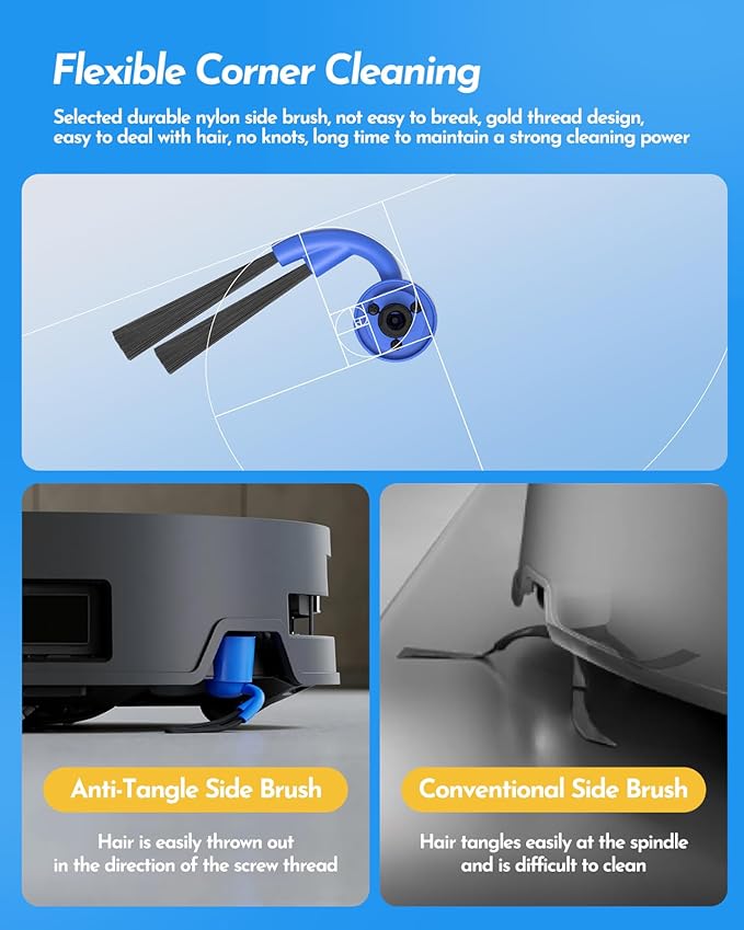X9 Pro Omni Accessories kit Compatible with ECOVACS DEEBOT T80S Omni/X9 Pro Omni/Yeedi S16 Plus Vacuum, Replacement Parts: 1 Main Brush, 4 Side Brush, 4 Filter, 2 Mop Roller(No X9S PRO/No T80 Omni)