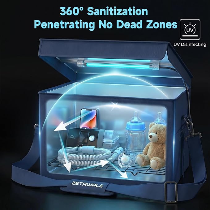 UV Sanitizer Box with Ozone Portable Cleaner and Sanitizing Machine with Timer UVC Sanitization Bag with Ozone Professional for Reusable Masks,Hard Toys,Bottle,Bluetooth Earphones（36L）