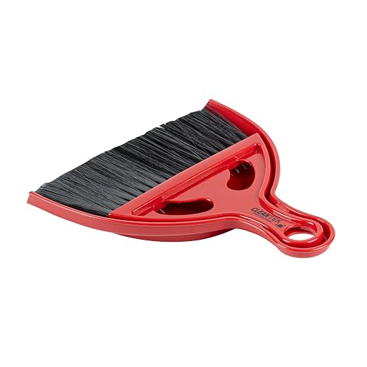 Restaurantware Mini Broom and Dustpan Set 40 Pack of Plastic Handheld Brush and Pan Compact Cleaning Kit with Ergonomic Handle Red and Black Office Desk and Home Cleaning Set