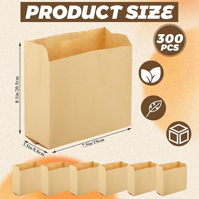 WOPPLXY 300 PCS Feminine Hygiene Liner Bags, 8.1'' x 7.5'' x 3.5'' Waxed Sanitary Napkin Disposal Bag, Waste Receptacle Paper Liners, Feminine Hygiene Bag for Bathroom, Commercial, Personal Restroom