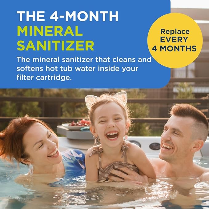 FROG Filter Mate for Hot Tubs - Prefilled Sanitizing Mineral Dispenser Stick - Easy Installation into Filters for Easy Hot Tub Treatment & Water Maintenance