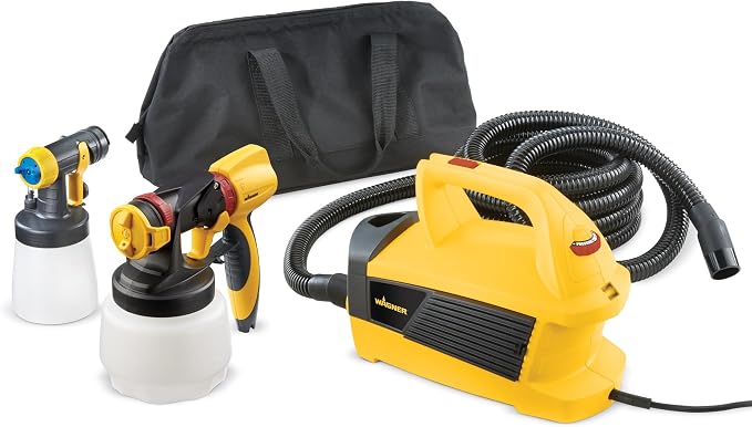 Wagner SprayTech 0529090 FLEXiO 4000 Stationary HVLP Paint and Stain Sprayer, Sprays Most Unthinned Latex, Includes Two Nozzles, iSpray Nozzle and Detail Finish Nozzle