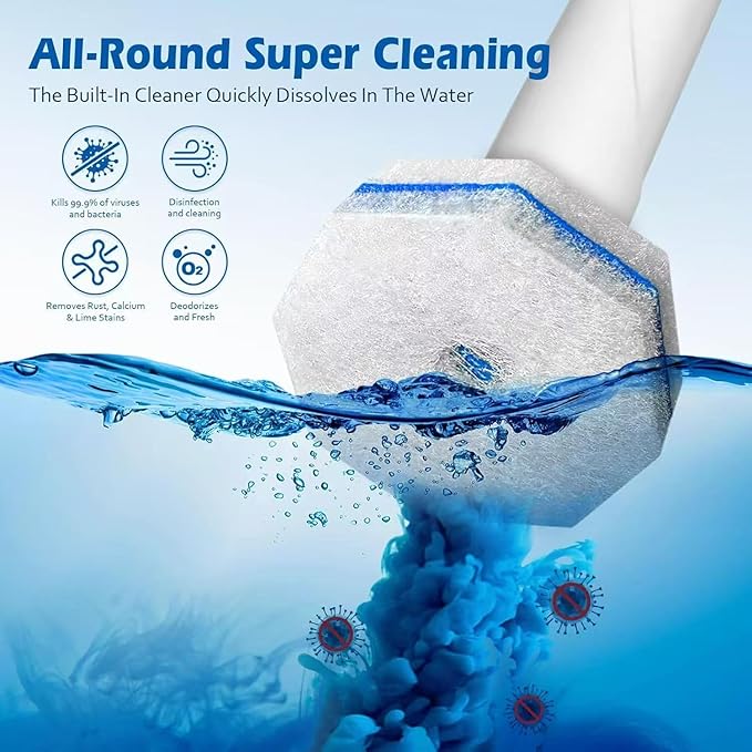 Disposable Toilet Brush Cleaning System with 50pcs Toilet Bowl Wand Refills for Clorox Toilet Bowl Wand Kit,Wall Mounted Disposable Toilet Bowl Brush and Holder Set for Bathroom Cleaning