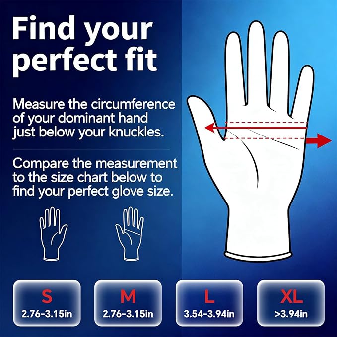 GTT Black Nitrile Exam Gloves 6 Mil, Powder-Free Disposable Gloves, First Aid,Cleaning Food Prep, Tattoo,Cooking,Mechanical