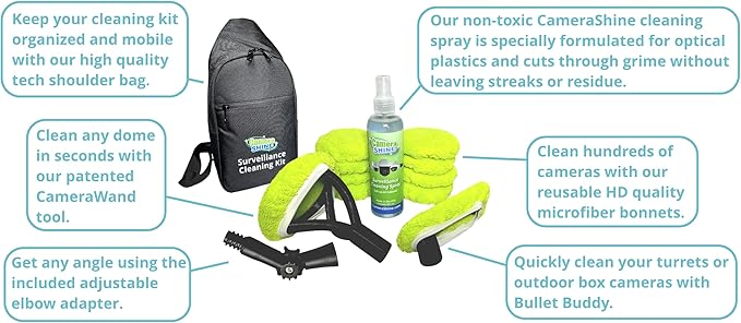 PRO Surveillance Cleaning Kit - Safely Clean Any Security Camera Safely From The Ground