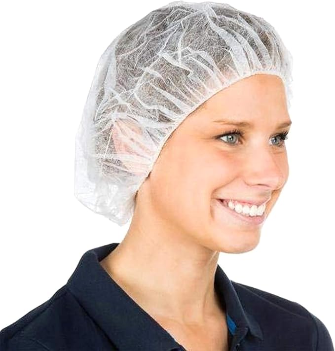 Disposable Bouffant Caps Breathable, Latex-Free, Elastic Edge for Secure Fit, 100 Pcs