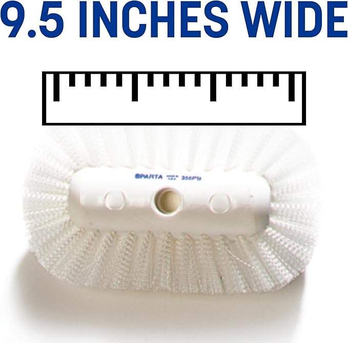 SPARTA 5-1/2" Tank and Kettle Scrub Brush Head Heavy-Duty Tile Brush, Handle Compatible (Sold Separately) for Access in Spacious Containers, Nylon Bristle, 9.5 x 5.5 x 4 Inches, White