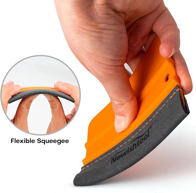 NEWISHTOOL Stitched Buffer Felt Vinyl Wrap Squeegee, 4-Pack Squeegee for Vinyl with Double Layer Sewing Felt, ScratchFress Gliding Card Scraper Wrap Tool for Window Tint, Wet PPF Application
