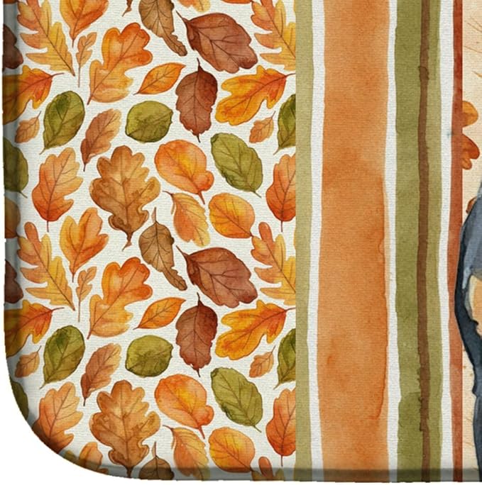 Caroline's Treasures Rottweiler Heirloom Fall Dish Drying Mat Absorbent Dish Drying Mat Pad for Kitchen Counter Dish Drainer Mat for Countertop, 14 x 21", Multicolor