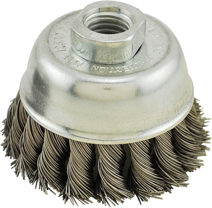 IVY Classic 38901 3-Inch x 5/8-Inch-11 Arbor, Stainless Steel Knot Wire Cup Brush - 0.020-Inch Coarse, 1/Card