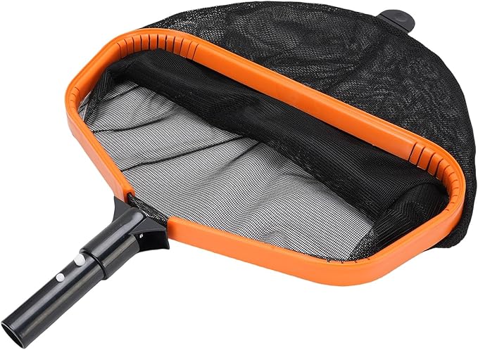 Pool Skimmer Net, Pool Hand Leaf Skimmer Net with Fine Mesh Net Bag, Aluminum Frame Pool Leaf Rake Fine Mesh Frame Net, Fast Debris Pickup Removal