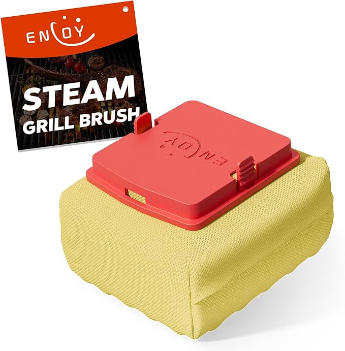 ENLOY Grill Brush Bristle Free Replacement Head, Grill Replaceable Cleaning Head, Safe Barbecue Steam Grill Brush Head for Stainless Steel Grills, Gas, Cast Iron, Charcoal, Ceramic and more(No Handle)