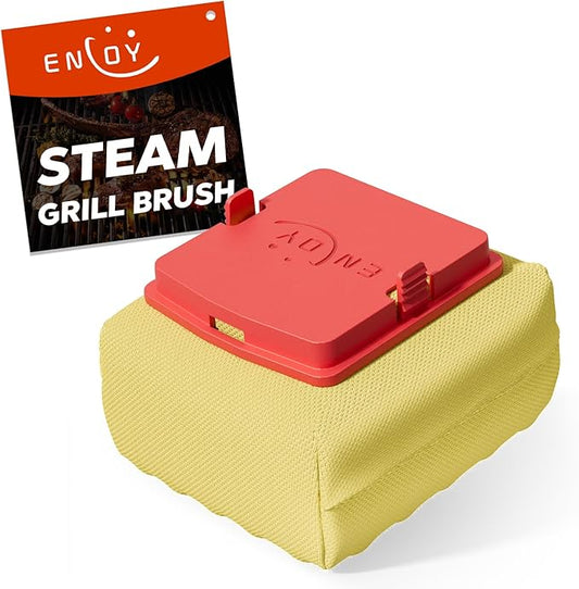 ENLOY Grill Brush Bristle Free Replacement Head, Grill Replaceable Cleaning Head, Safe Barbecue Steam Grill Brush Head for Stainless Steel Grills, Gas, Cast Iron, Charcoal, Ceramic and more(No Handle)