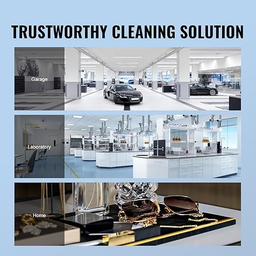 VEVOR Sonic Cleaner with Digital Timer & Heater, Professional Ultra Sonic Parts Cleaner, Stainless Steel Heated Cleaning Machine for Glasses Watch Rings Jewelry Circuit Board (2L)