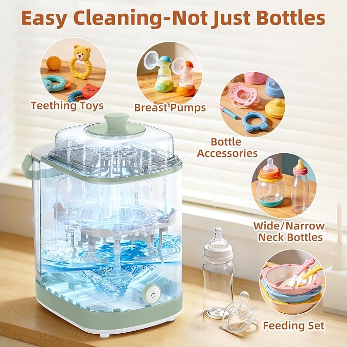 EaseClean Bottle Washer Pro | All-in-One Bottle Washer and Sterilizer and Dryer | Baby Bottle Washer for Bottles, Pump Parts & Baby Essentials | Replaces Hand Washing