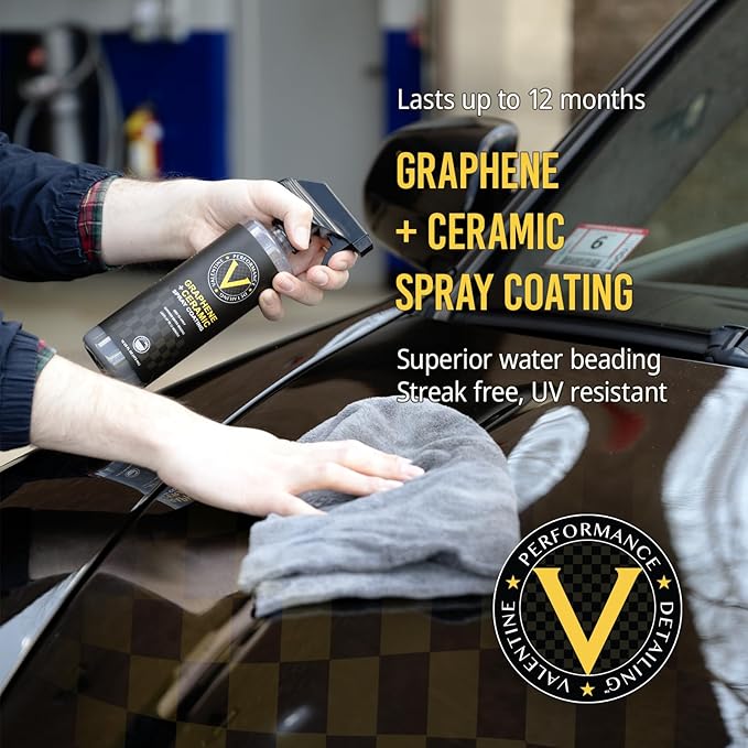 VPD Graphene Ceramic Kit & Detailer Kit - Ultimate Car Detailing Set with Graphene Ceramic Shield, Quick Detailer Waterless Wash, Edgeless Microfiber Towels & Microfiber Sponge Applicator