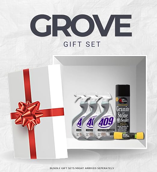 3x Formula 409 Multi-Surface Cleaner 32 oz Spray + Granite Sealer Bundle with Microfiber Towel – Cleans, Seals & Protects Stone and Steel Surfaces – Gift Set (5 Items)