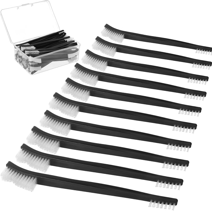 Boao 30 Packs Double-Ended Gun Cleaning Brushes 7 Inch Nylon All Purpose Cleaning Brush with Plastic Handle (White)
