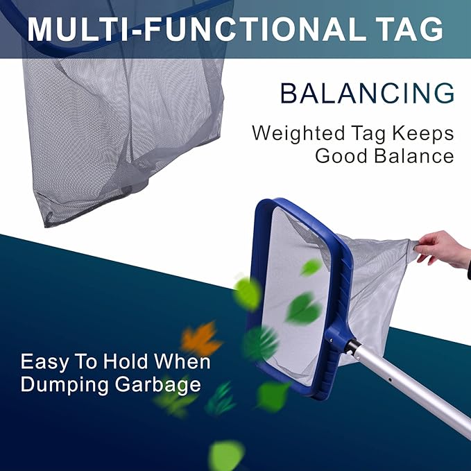 POOLAZA Pool Skimmer Net and Pool Chlorine Floater