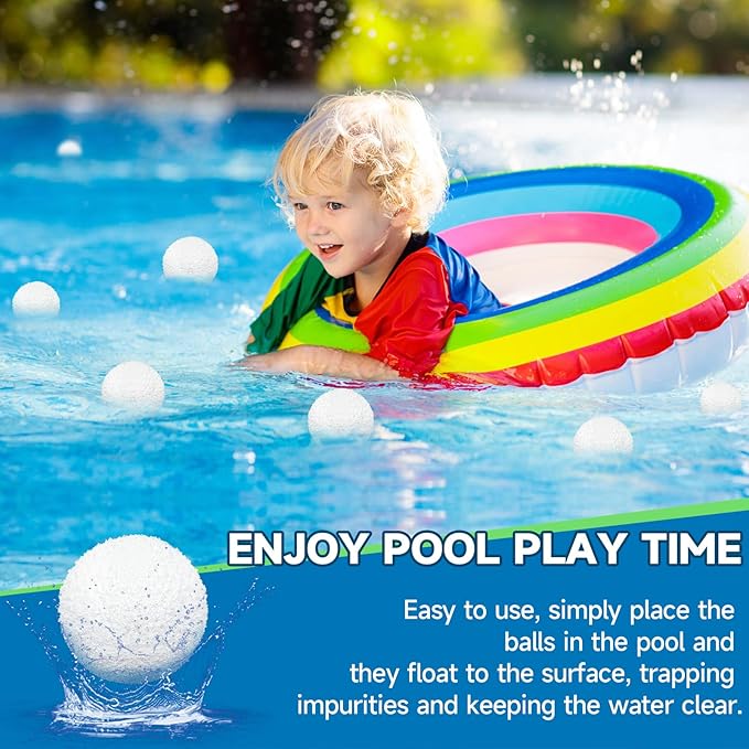8 Pack Scum for Spas Hot Tub & Pool - Reusable Hot Tub Scum Absorber Washable Floating Pool Oil Absorber Sponge Scum Removal Cleaner Balls for Pool & Bathtub Removes Scum, Oils, Lotions