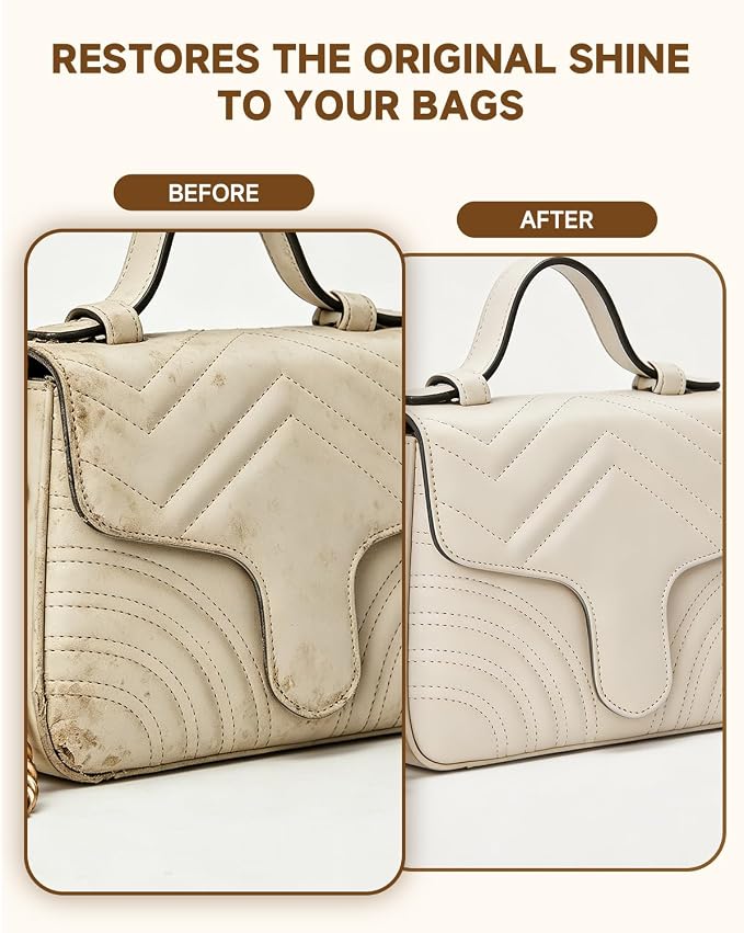 Leather Cleaner Set for Coach, Powerful Stain Removal | Eliminate Stains, Oil, and Dirt, Restores Original Shine to Bags, Non-Toxic Formula, Suitable for Coach Leathers