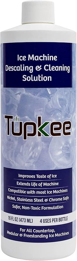 Tupkee Ice Machine Cleaner Nickel Safe - 16oz, Compatible for Affresh, Whirlpool 4396808, Manitowoc, Kitchenaid, Scotsman Ice Maker Cleaner Descaler - Pack of 4