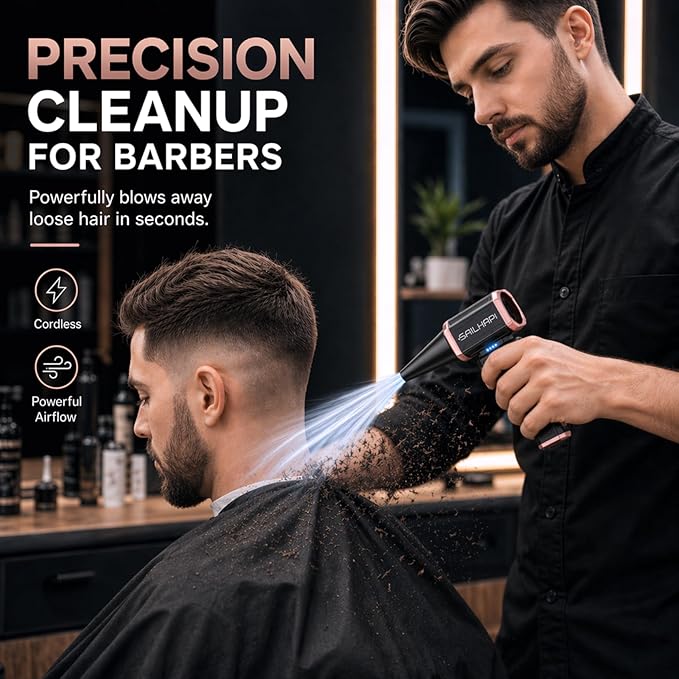 Compressed Air Duster 300000RPM, High-Speed Cordless Blower for Barber with Variable Speed, Electric Dust Blower for Keyboard, Car, Computer, Hair Cut, Replaces Canned Air, Gifts for Men