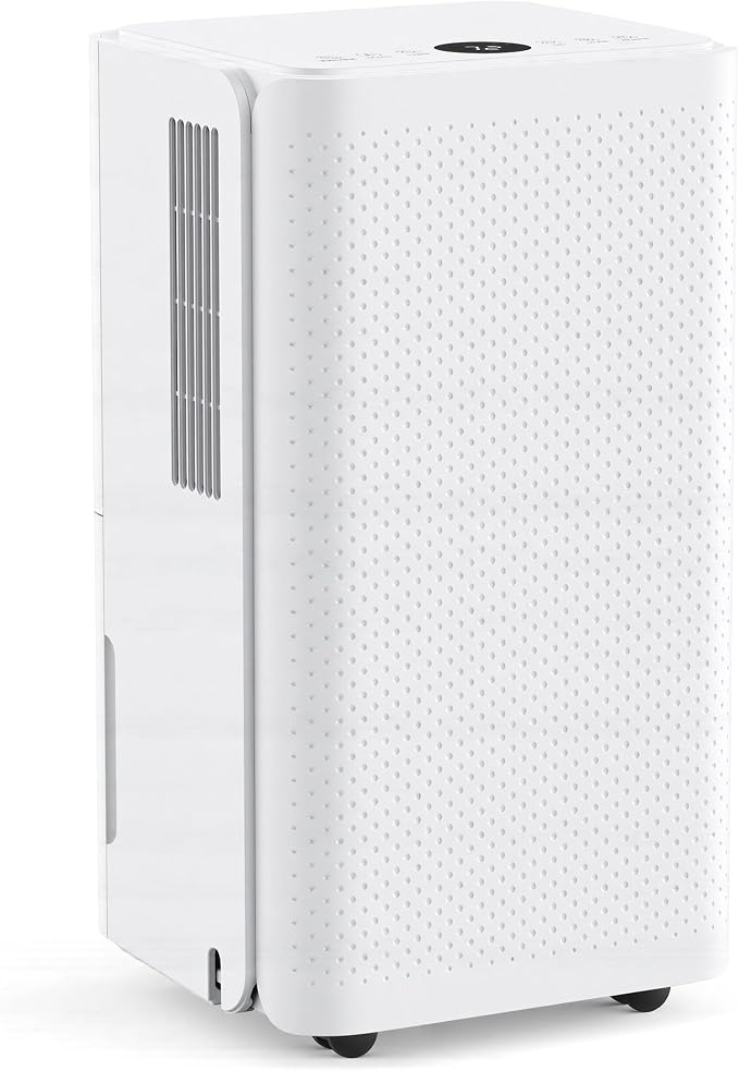30Pints Dehumidifier with Drain Hose, 2,000 Sq.Ft Dehumidifier for Basement, 2L/0.53 Gallon Tank, Energy Star Cert. 38dB, Humidity Display Ring, Humidity Remover for Home, Bedroom & Bathroom
