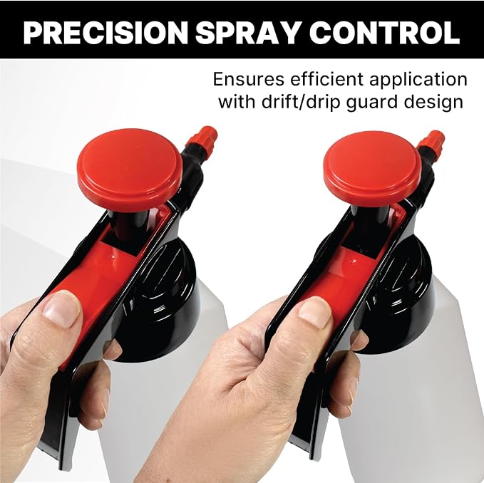 KOTA 1 L Adjustable Hand Pump Pressure Sprayer, Heavy-Duty Multipurpose Bottle for Automotive Solvents, Surface Prep & Car Detailing, Chemical-Resistant PE Construction, Adjustable Spray Pattern 6990