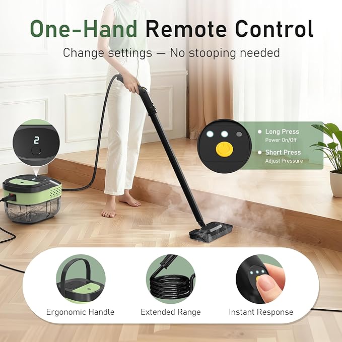 14 IN 1 Steam Mop, 1.6L Detachable Handheld Steam Cleaner with 45 Accessories, 2500W Multipurpose Steamer Cleaning for Home,Floors,Tile,Grout,Upholstery,Carpet,Car,15S Fast Heat-Up