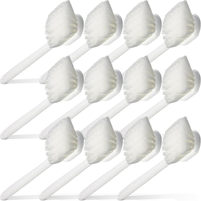 SPARTA Flo-Pac Utility Scrub Brush Dish Brush, Kitchen Brush with Plastic Handle for Households, Businesses, 20 Inches, White, (Pack of 12)