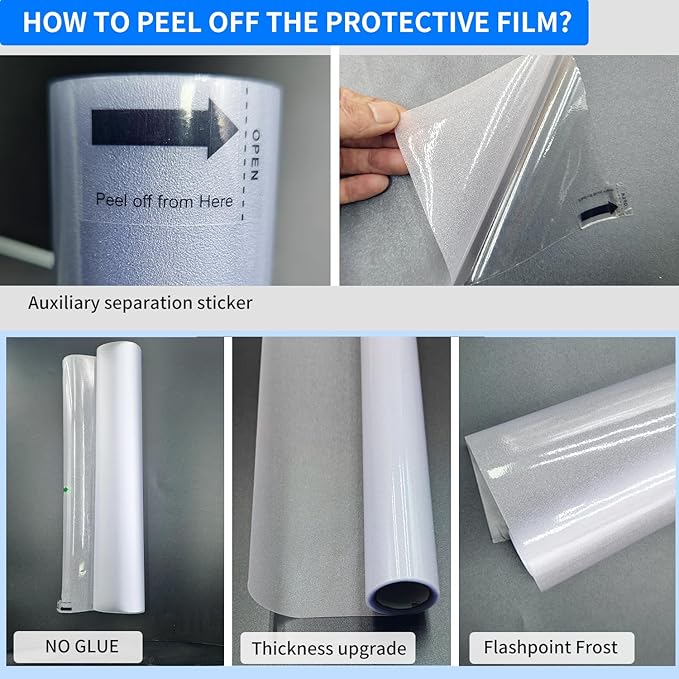 Frosted Glass Window Privacy Film Decorative, Bathroom Privacy Film for Glass Windows Cover, Static Cling, Removable, Reusable, Anti-UV, Anti-Glare, Heat Blocking,(Flash Point Pure, 29.6X78.7Inch)