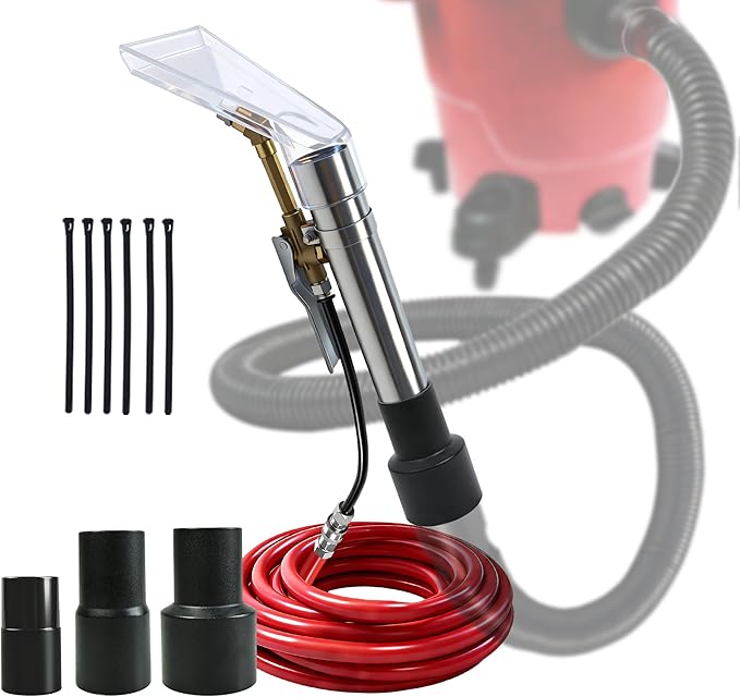 Universal Compatible with Any Brand Shop Vac Extractor Hose Kit Attachment with 2-1/2" & 1-7/8" & 1-1/4" Adapter Auto Detailing Wand Extraction Accessories for Upholstery & Carpet Cleaning