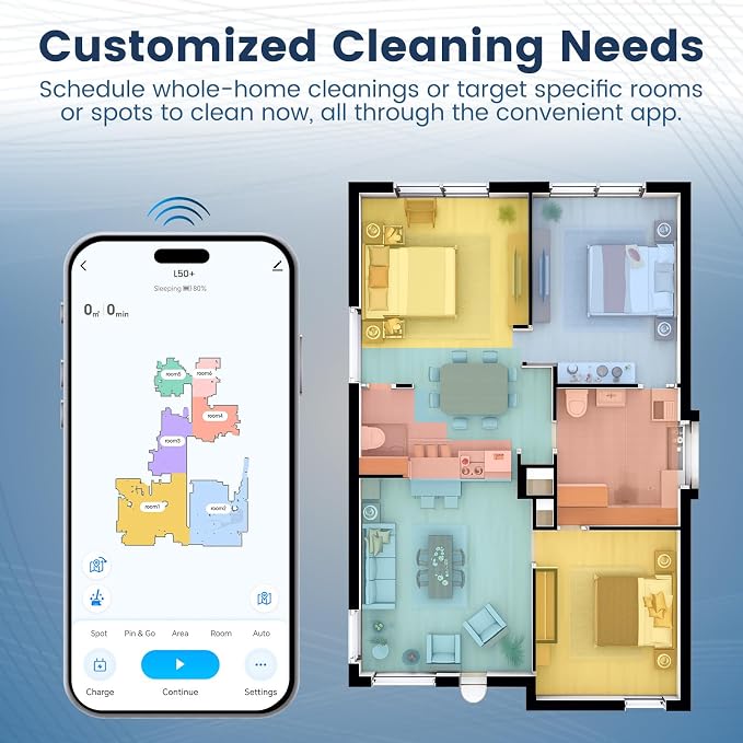 FIXR Robot Vacuum and Mop with Self-Emptying, 75-Day Hands-Free Cleaning 12,000Pa Suction, T25-GR