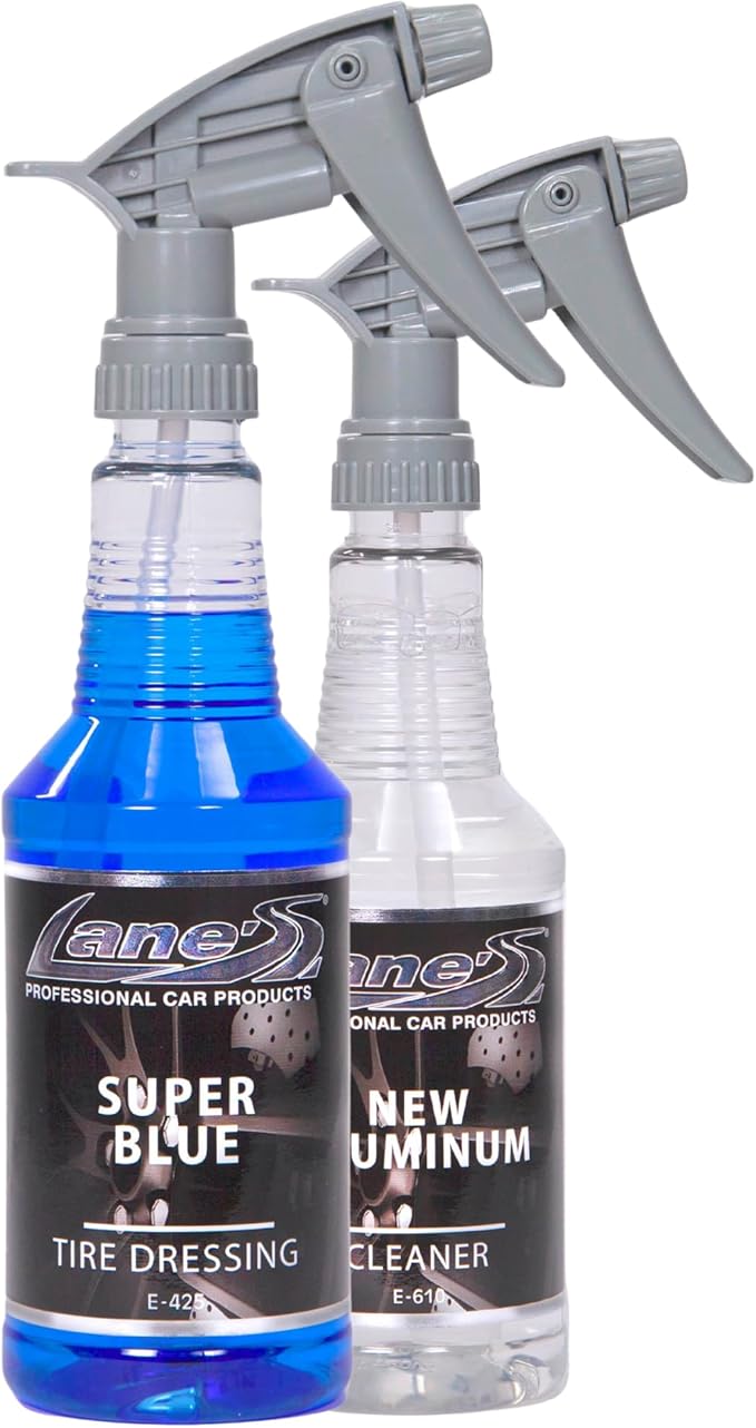 LANE'S Super Blue Tire Dressing + New Aluminum Spray Bundle Kit | Car Tire Shine Spray | Rim Cleaner & Shine | Best Tire Shine, Best Rim Cleaner | Protection from Cracks & UV Rays | Non-Greasy | 16oz