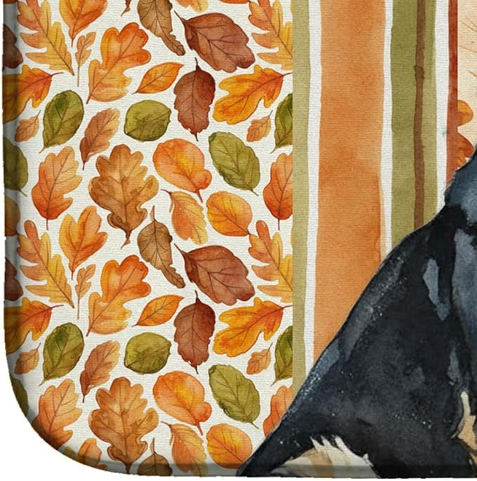 Caroline's Treasures Black and Tan German Shepherd Heirloom Fall Dish Drying Mat Absorbent Dish Drying Mat Pad for Kitchen Counter Dish Drainer Mat for Countertop, 14 x 21", Multicolor