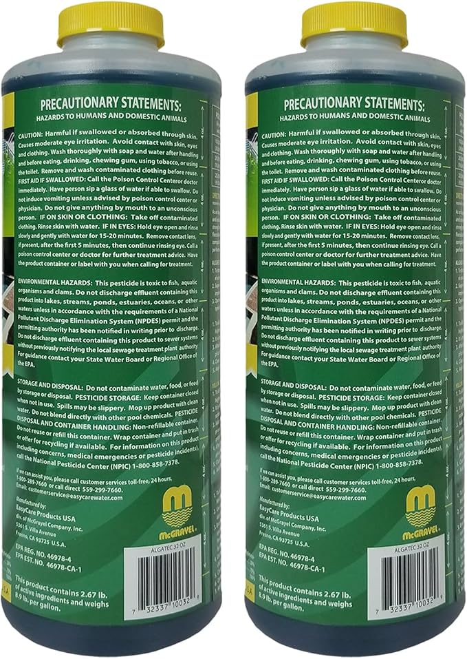 EASYCARE 10064 Algatec Super Algaecide-Clarifier, 64 Fl. Oz Bottle (32 Fl. Oz 2-Pack)