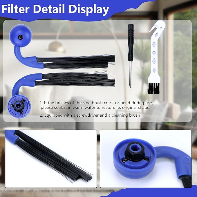 Replacement Parts Accessories Compatible with ECOVACS DEEBOT X9 PRO Omni/ X9 PRO Robot Vacuum (2 Roller Brushes + 6 Mopping Cloths + 6 Filters + 6 Side Brushes + 6 Dust Bags) (X9 PRO Omni/X9 PRO kits)