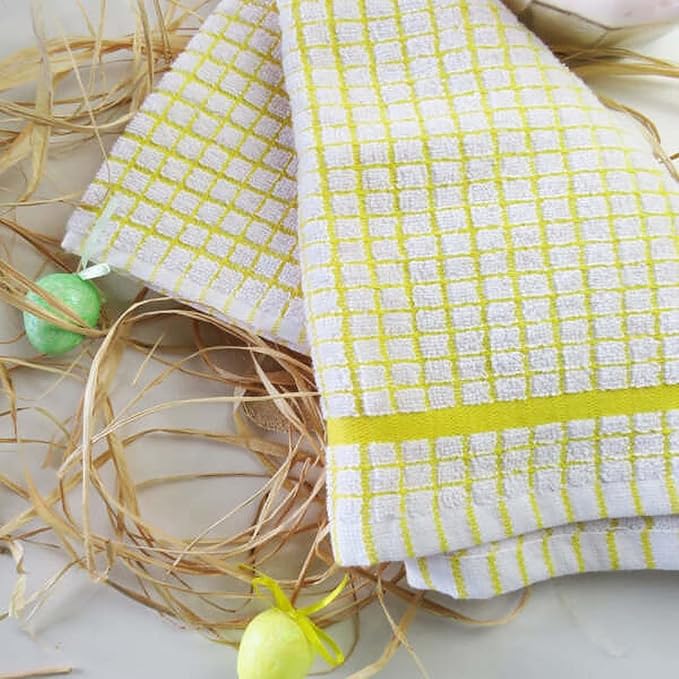 Samuel Lamont Poli Dri Tea Towels - Set of 3 100% Cotton 27.5 x 19 Inch (Gold)