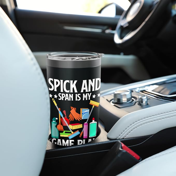 Spick and Span is my Game Plan Cleaning Stainless Steel Insulated Tumbler